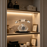 Italian Light Luxury Crystal and Metal Vintage Telephone Decorative Craft