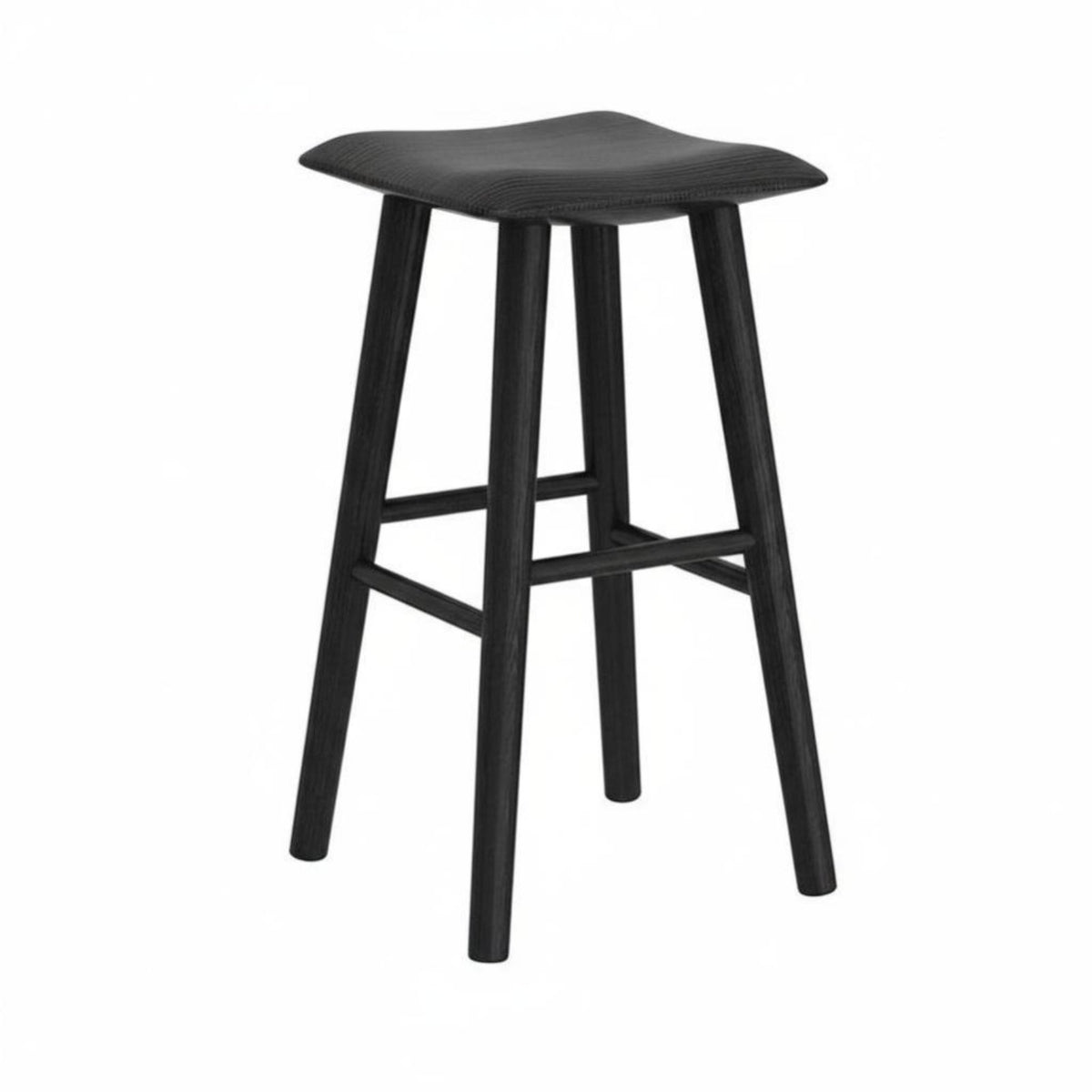 Backless Wooden High Stool Anti-Scratch Foot Pads Wooden Saddle Seat Stool