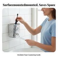 Adhesive Storage Caddy Drainage Design Wall-Mounted Utility Cup Easy to Clean