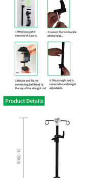 Bedside Infusion Stand Bedroom Hospital Bed Telescopic Feeding Liquid Support Home Drip Infusion Elderly Care Support Wholesale