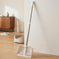 Cat Scooper with Long Handle Litter Sifter, Stainless Steel Metal Large Litter Scooper, Extended Handle Cat Owner Gift for Apartment Living Use