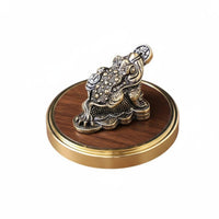 Feng Shui Wealth Frog Tea Pet Golden Toad Figurine Vintage Design
