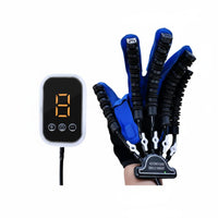 Adjustable Intensity Robotic Rehabilitation Glove Digital Display Controller Robotic Rehab Glove Mirror Mode Electric Finger Exerciser Portable Design for Elderly, Home Use