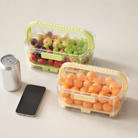 2-Pack Lunch Box, 2200ml Snack Box with Compartments and Carry Handle, Leak-Proof Meal Prep Boxes with Ice Pack for Camping & Outdoor