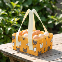 Egg Basket with Pockets Portable Foldable Egg Basket Deep-Pocketed for Farm