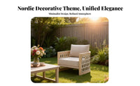 4 Pieces Nordic Design 4-Piece Wood Frame Seating Group Weather-Resistant Outdoor Furnishing Water Outdoor seating ensemble Contemporary aesthetic for guest services Businesses, property owners, Families, Balcony, Courtyard, Terrace, Backyard