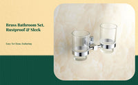 Copper bathroom set: towel bar, wall shelf, adjustable hooks