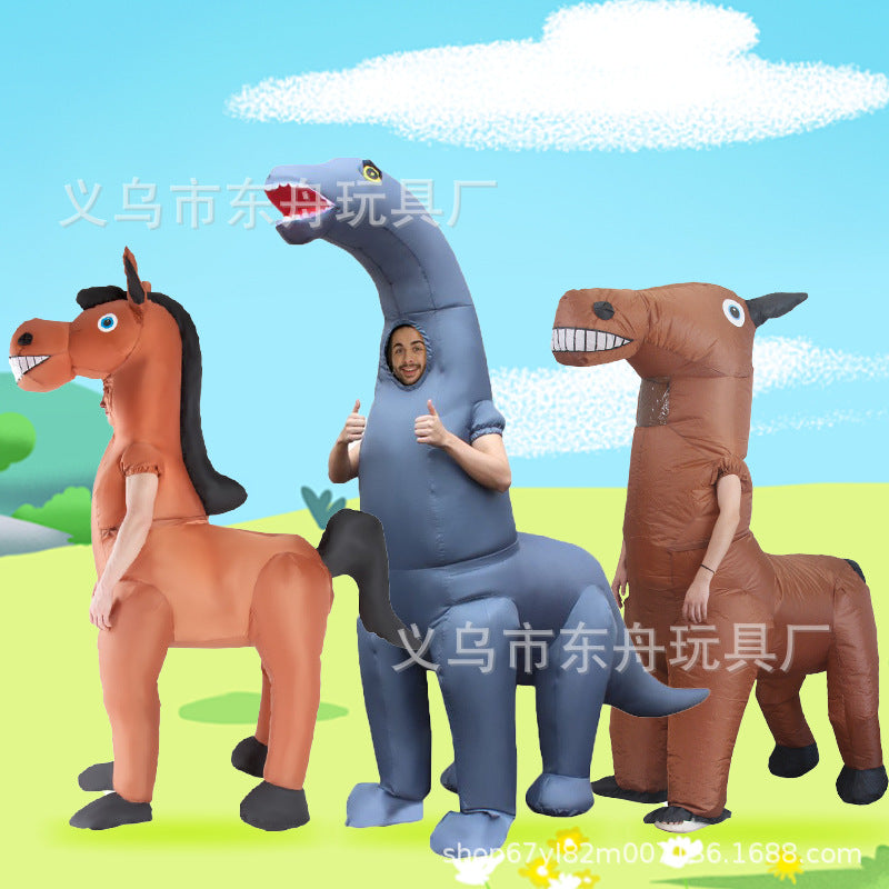 Halloween Tyrannosaurus Rex Inflatable Costume Cartoon Inflatable Costume Christmas Party Funny Riding Dinosaur Inflatable Costume