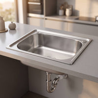 Single Bowl Kitchen Sink Brushed Stainless Steel Sink Thickened for Builders