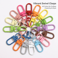 Swivel Snap Hook Keychain Clips, Small Rotating Clasp for Keys and Bags, Colorful Zinc Alloy Keyrings, Mini Metal for Collectors