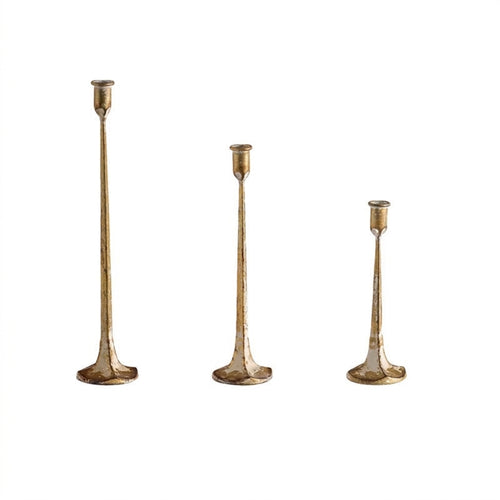 3 Pieces Metal Candlestick Holders Vintage-Style Taper Candle Holder Stable