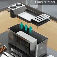 不锈钢厨房置物架调料收纳盒免安装筷子刀具架调味料品瓶储物刀架