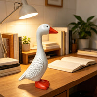 Nordic Style Resin White Goose Figurine Creative Home Decor Office Desk Simulated Animal Ornament