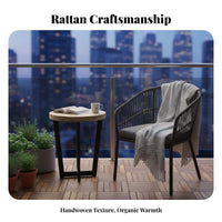 4 Pieces 4-Piece Wicker Seating Collection Woven Design Patio Set Sturdy Frame Low Maintenance for Adults, Balcony, Terrace