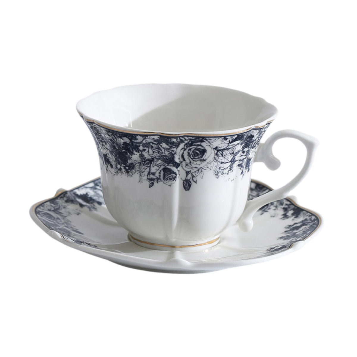 Ceramic Coffee Mug Blue and White Pattern Drinkware Vintage Style Giftable for Office Workers, Tea Drinkers, Party, Breakfast