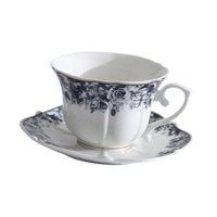 Ceramic Coffee Mug Blue and White Pattern Drinkware Vintage Style Giftable for Office Workers, Tea Drinkers, Party, Breakfast