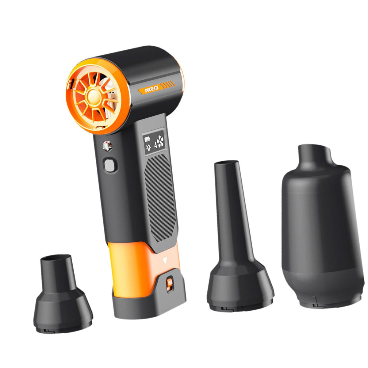 Handheld Fan Lightweight Cordless Air Duster Digital Screen Powerful Motor for PC Users, Car Owners, Inflating Objects, Travel