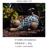 花园可爱中式小猫庭院装饰摆件花园户外阳台家居摆件幼儿园装饰