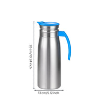 Wide-Mouth Water Jug with Lid Sleek Stainless Steel Pitcher Large Pitcher with Lid Slim for Refrigerator
