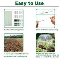 Rust-Proof Fiberglass Plant Support Hoops Garden Stakes Arch Greenhouse Accessories