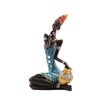 African Woman Resin Figurine for Home Decor, Modern Art Style