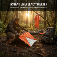 Portable Emergency Thermal Blanket Tent Raincoat for Outdoor Survival Camping Hiking