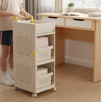 Under-Desk Book Trolley Multi-Functional 2-Tier Rolling Organizer Large Capacity