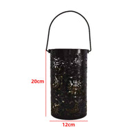 Sun Moon Star Pattern Projection Light Waterproof Hollow Metal Lantern for Patio