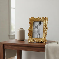 Vintage Petal Photo Frame Luxury Feel Ornate Gold Picture Frame for Mantelpiece