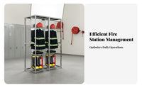 Firefighter Gear Rack Heavy Duty Stainless Steel Turnout Gear Rack Fire Station Locker for Firefighters, First Responders