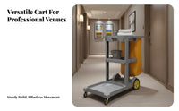 Heavy Duty Housekeeping Service Trolley with Bag Large Capacity Commercial Housekeeping Cart Maneuverable Wheels Commercial Janitor Cart Easy Maneuverability for Housekeepers, Janitors, Custodians, Hotels, Restaurants, Offices