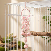 Parrot Toy Grinding Toy for Beak Health, Zinc Alloy Hanging Bell Chain for Caged Birds, Parakeet Toy and Cockatiel Toy Accessories