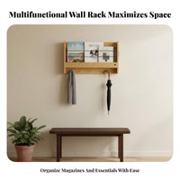 Wall-Mounted Literature Holder with Key hangers Hanging Organizer Space-Saving
