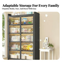 particle-resistantresistant Fluted Glass Door Cupboard Floor-Standing Design book cabinet Modern aesthetic book cabinet Sturdy Frame for Book Lovers, Collectors, Homeowners, Living Room, Home Office, Balcony, Entryway