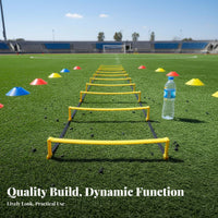 Multifunctional 2 in 1 Agility Ladder Hurdle Long-Lasting Agility Ladder and Hurdle Set Lightweight Collapsible Footwork Training Kit Quick Setup for Athletes, Coaches, Kids, Outdoor, Gym