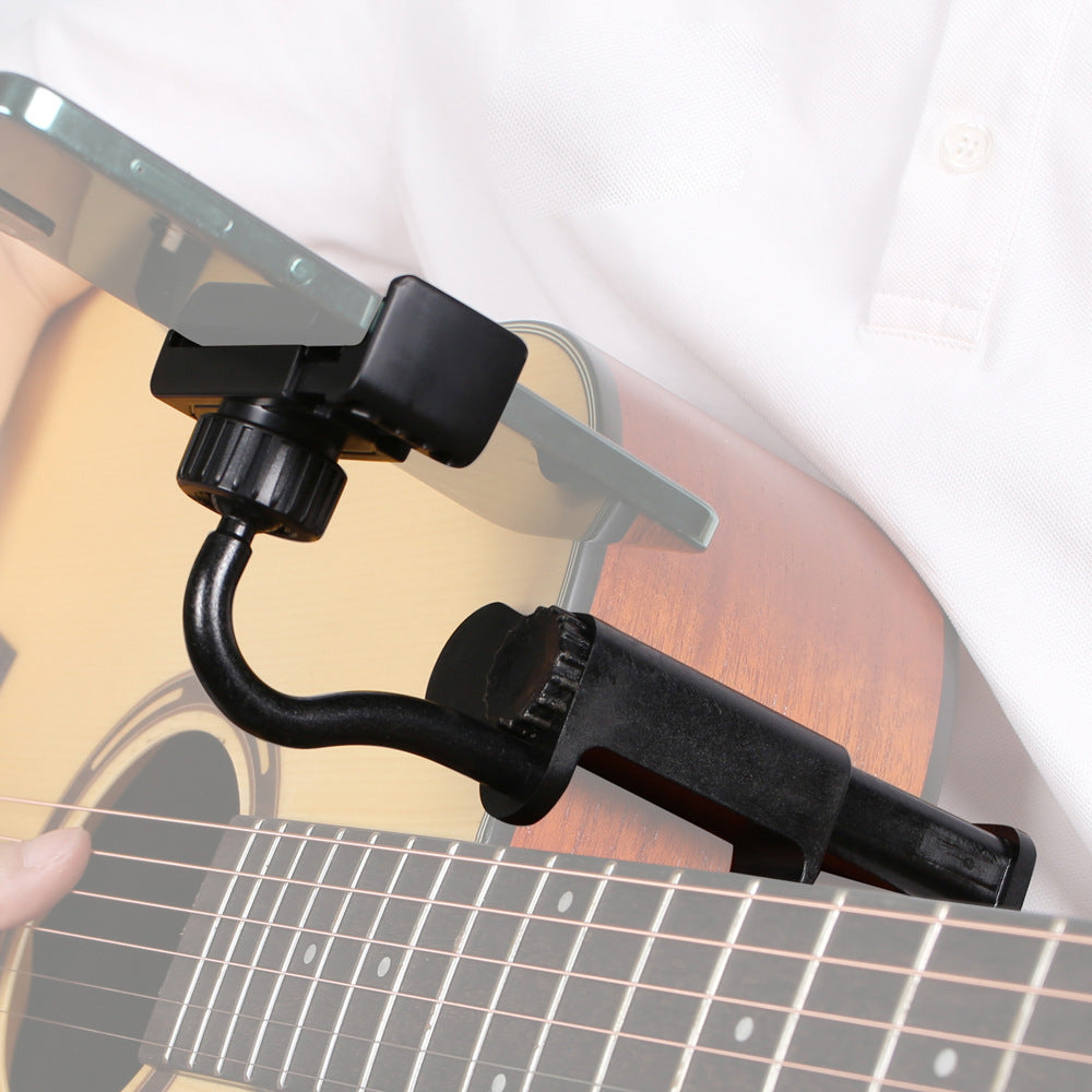 Guitar Phone Holder for Electric, Bass, Classical and Folk Guitars, Black, 40-41 Inch