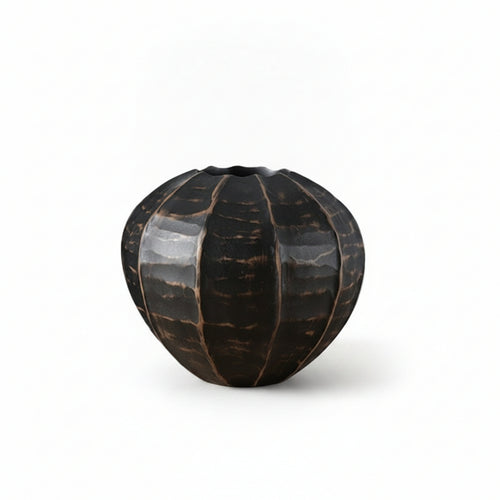 Decorative Vase Hollow Form Wood-Grain Vase Tabletop Flower Holder