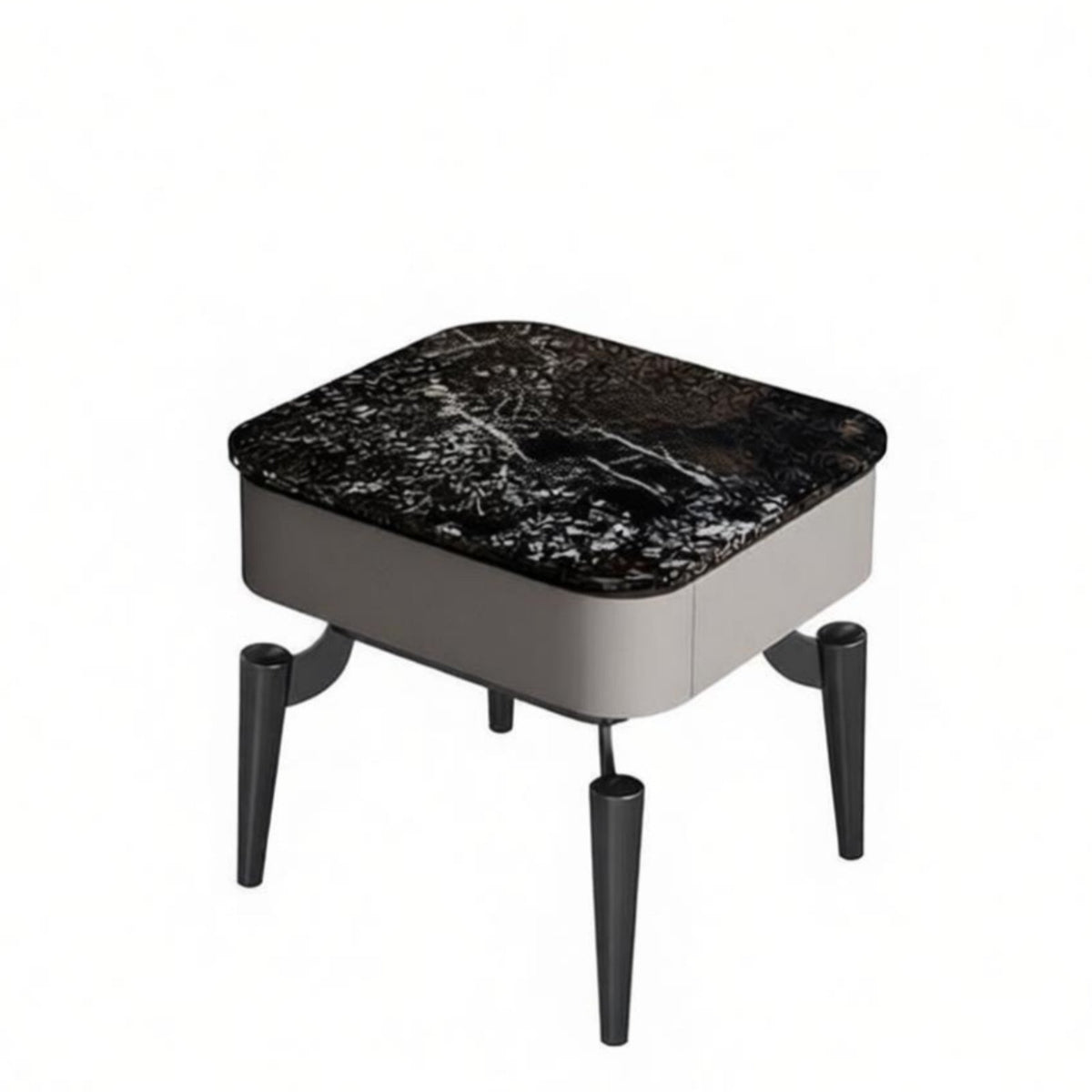Single-Drawer Nightstand Light Luxury Bedside Table Modern Design for Homeowners