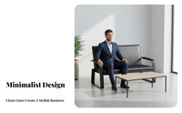 Long-Lasting Construction Modern Office Sofa Easy to Clean Upholstery Commercial Lobby Seating Iron Frame Waiting Room Bench for Visitors, Clients, Patients, Reception Area, Salon, Hospital, Airport