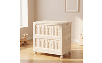 Storage Bins with Lid and Wheels Foldable Storage Bins with Lids for Families, Closet