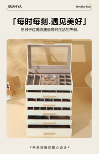 多层首饰收纳盒防氧化耳环耳钉项链饰品首饰盒珠宝盒欧美风大容量