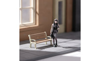 1/64 Scale Miniature Female Figurine Painted Resin Miniature Woman Figure Printed Color Desktop Ornament Figure Standing for Hobbyists, Collectors, Dioramas, City Setting Layouts, Model Displays