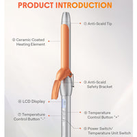 9mm Curling Iron for Small Curls, Wool Curl Thin Barrel, Salon Use, Dual Voltage Adjustable Temperature, European Plug