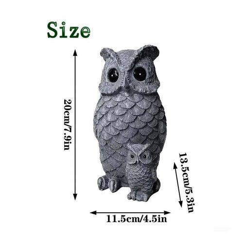 Resin Owl Garden Ornament Detailed Feathers House Decoration for Patio