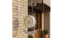Double Sided Wall Timepiece Easy to Read House Decoration for Living Room, Patio