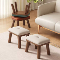 Wooden Shoe Changing Stool Easy to Clean Upholstered Footstool Scratch Resistant