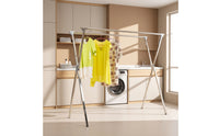 Foldable Clothes Drying Rack Telescopic Laundry Drying Rack Adjustable Clothes Airer Rust-Resistant for Balcony