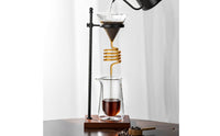 Pour Dripper Stand with Wooden Base Minimalist Pour over Coffee Stand Compact Dripper Holder with Base for Cafes