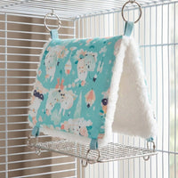 Soft Winter Bird Cage Hammock with Perch, Warm Parrot Nest for Cockatiels and Lovebirds, Washable Cotton Cave Nest Bed with Rust-Resistant Base