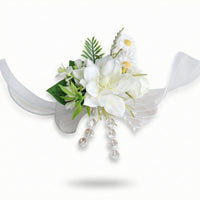 Wrist Corsage with Ribbon Elegant Wrist Corsage with Beads Colorfast for Brides